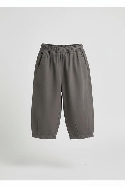 Pantalon Gris Ample Décontracté Confortable Enfant - Lin - vue 3