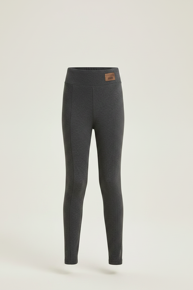 Pantalon Gris Fille Slim Extensible Confortable Uni - Molleton - vue 3