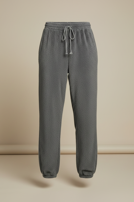 Pantalon Gris Moelleux Confortable Décontracté Velours - Molleton - vue 3