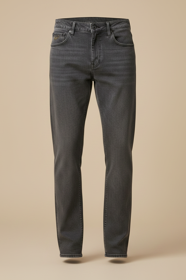 Pantalon Gris Jean Slim Décontracté Homme Moderne - vue 3