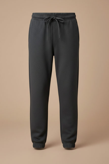 Pantalon Gris Enfant Molletonné Ample Décontracté Cordon - vue 3
