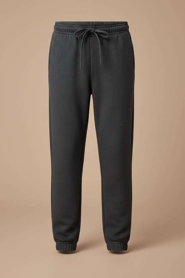 Pantalon Gris Enfant Molletonné Ample Décontracté Cordon - vue 3