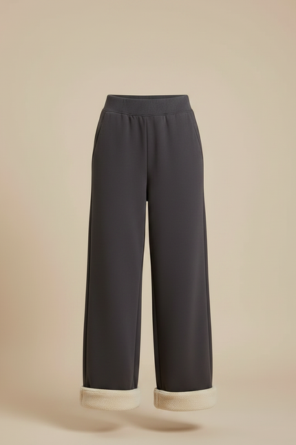 Pantalon Gris Ample Chaud Doublé Molletonné Femme - vue 3