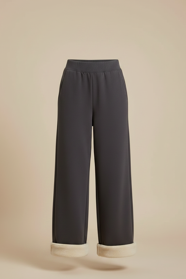 Pantalon Gris Ample Chaud Doublé Molletonné Femme - vue 3