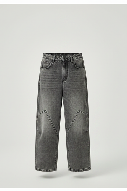 Pantalon Gris Droit Ample Décontracté Enfant Denim - Jean - vue 3
