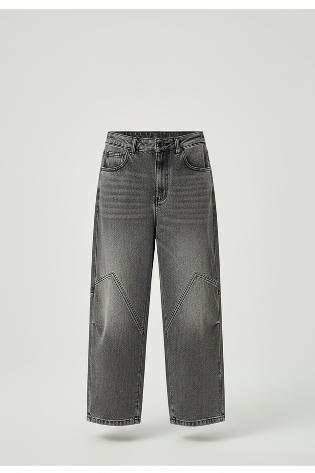 Pantalon Gris Droit Ample Décontracté Enfant Denim - Jean - vue 3