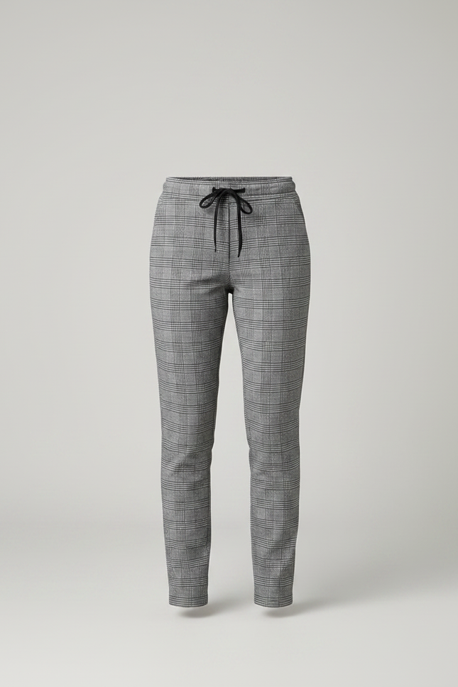 Pantalon Gris À Carreaux Slim Décontracté Femme - Maille - vue 3