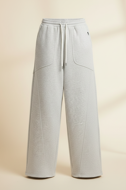 Pantalon Gris Sport Ample Décontracté Confortable Femme - Molleton - vue 3