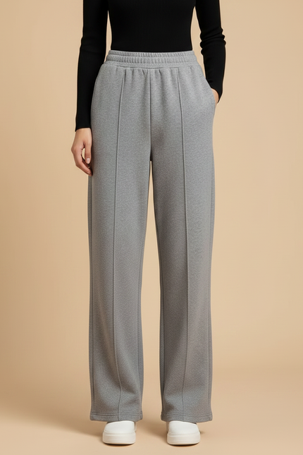 Pantalon Gris Molletonné Ample Confortable Femme Doublé - vue 3