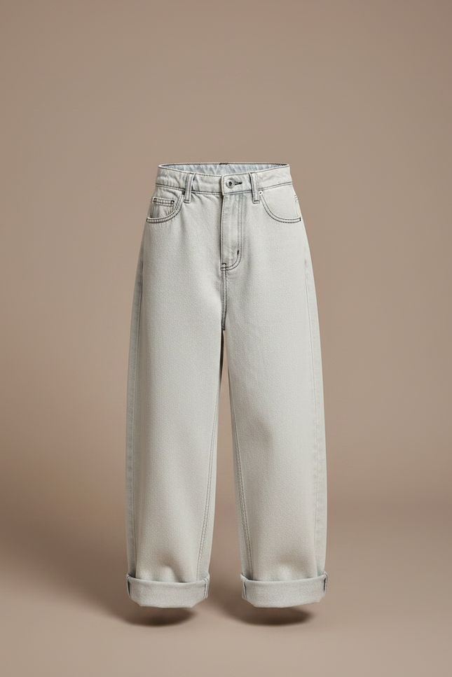 Pantalon Gris Large Ample Décontracté Enfant Garçon - Jean - vue 3