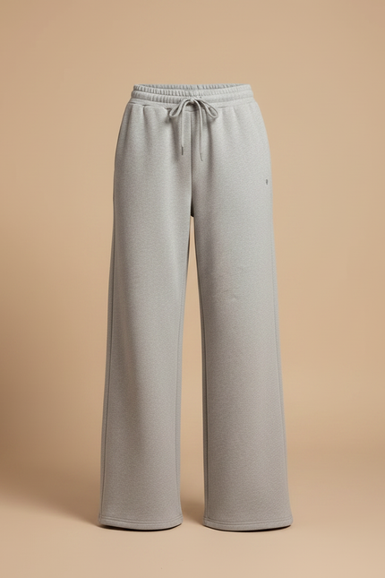 Pantalon Gris Droit Ample Décontracté Molletonné Femme - vue 3