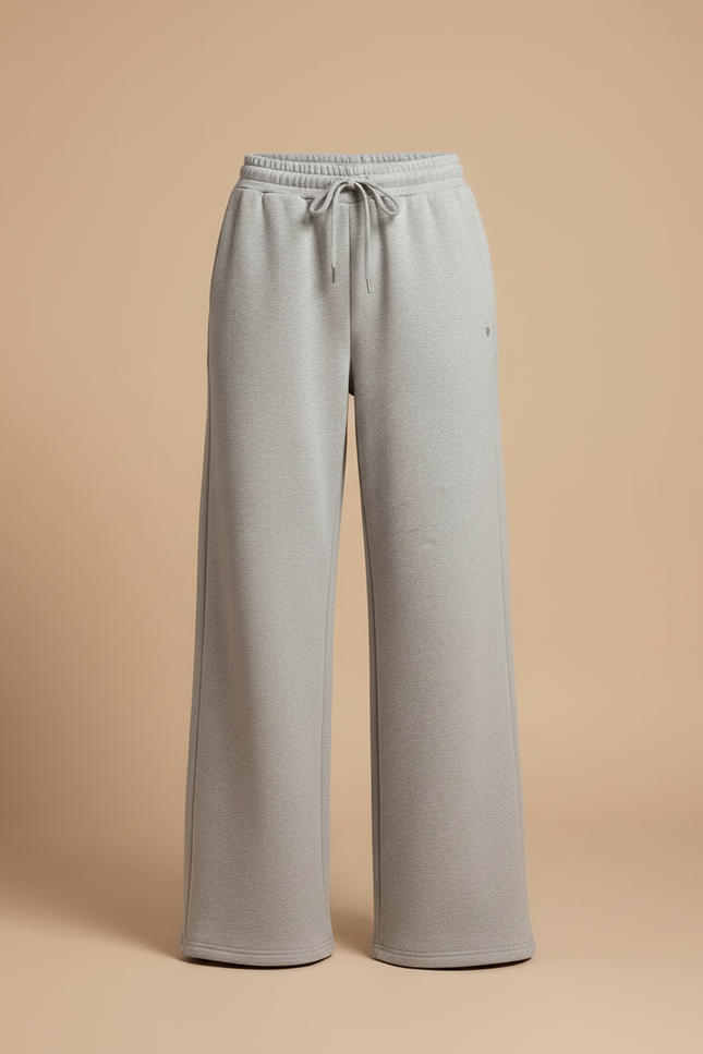 Pantalon Gris Droit Ample Décontracté Molletonné Femme - vue 3