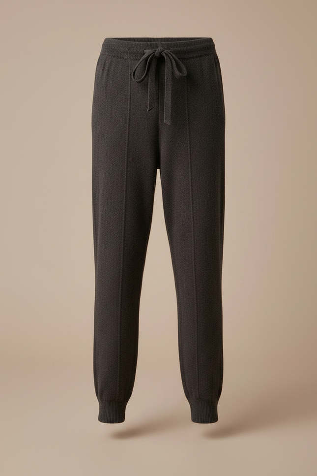 Pantalon Gris Tricoté Décontracté Cordon Fille - Maille - vue 3