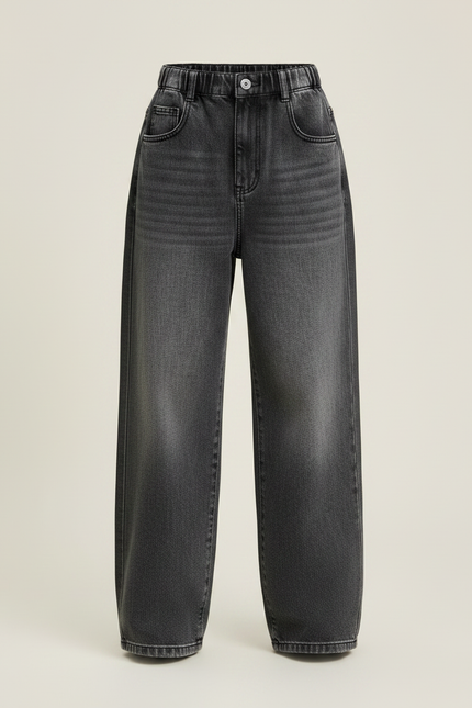 Pantalon Gris Ample Décontracté Vintage Fille - Jean - vue 3