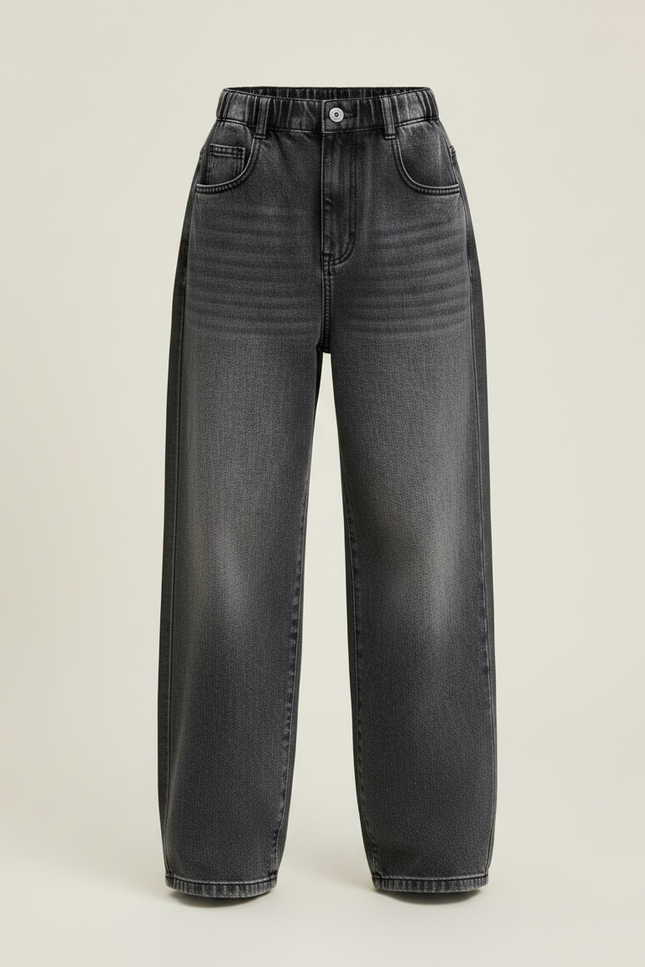Pantalon Gris Ample Décontracté Vintage Fille - Jean - vue 3