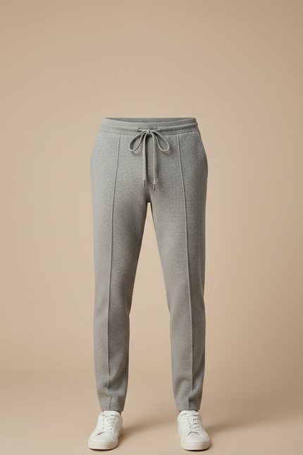 Pantalon Gris Jogging Maille Homme Décontracté Slim - vue 3