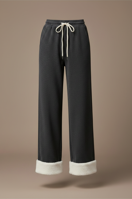 Pantalon Gris Velours Côtelé Ample Décontracté Femme - Cordé - vue 3