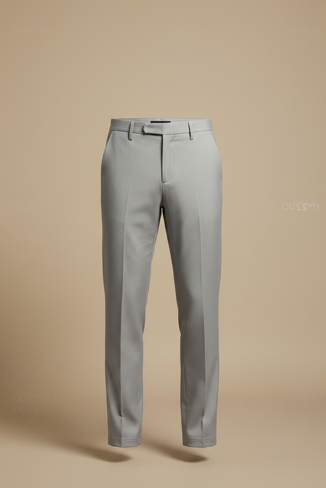 Pantalon Gris Élégant Droit Business Homme Classique - Gabardine - vue 3