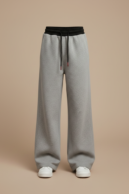 Pantalon Gris Large Sport Coton Enfant Fille - Molleton - vue 3