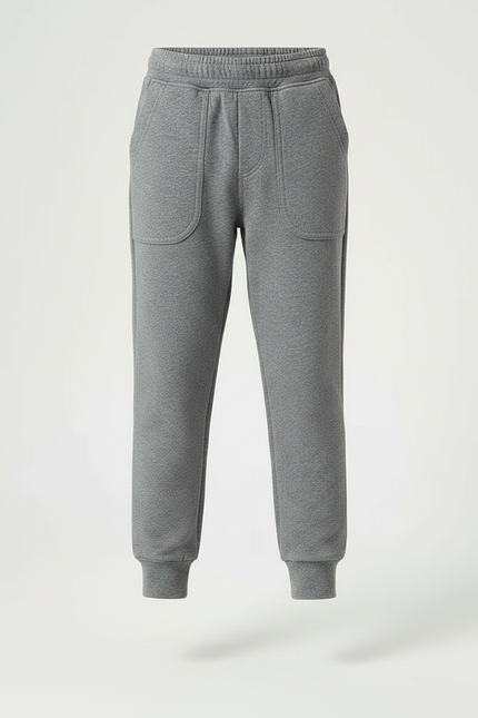 Pantalon Gris Coton Molletonné Confortable Enfant - vue 3