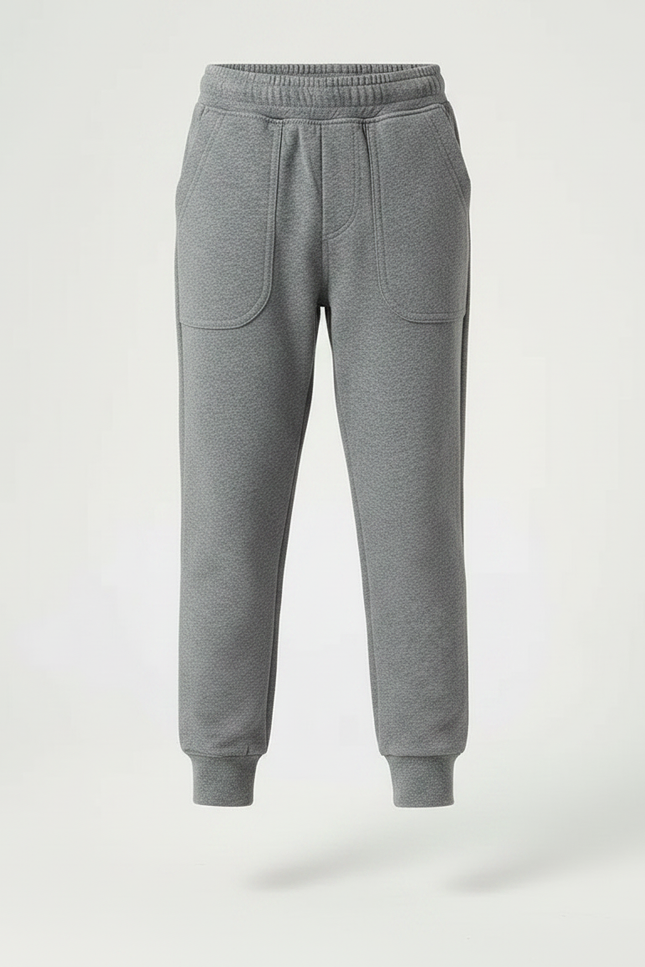 Pantalon Gris Coton Molletonné Confortable Enfant - vue 3