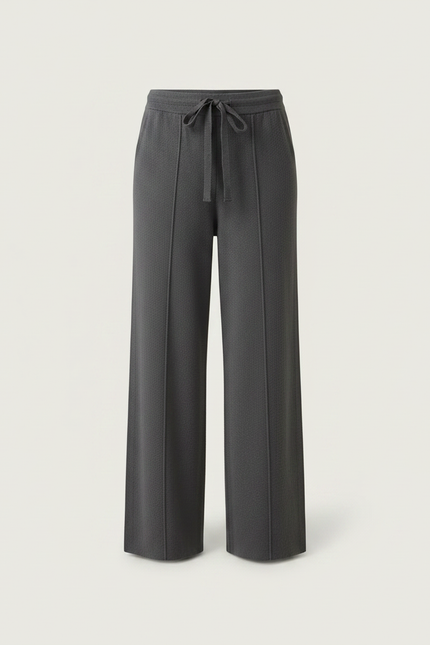 Pantalon Gris Tricoté Cachemire Ample Confortable Femme - Maille - vue 3
