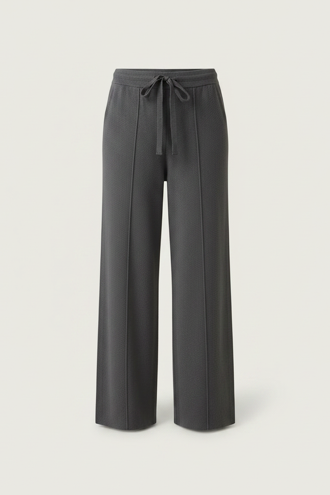 Pantalon Gris Tricoté Cachemire Ample Confortable Femme - Maille - vue 3