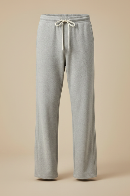 Pantalon Gris Droit Coton Molletonné Sport Homme - vue 3