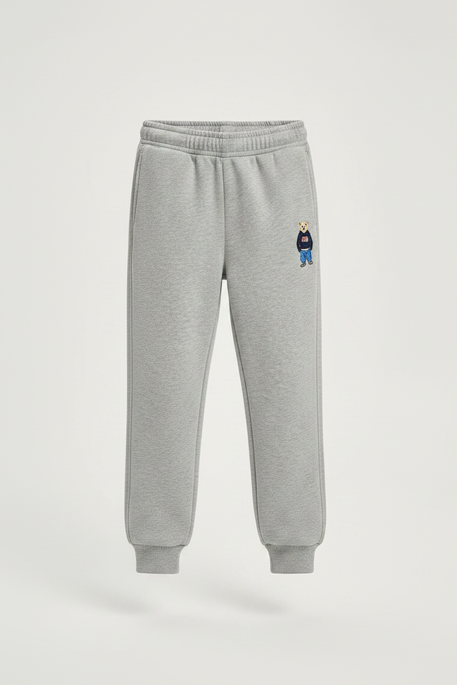 Pantalon Gris Molletonné Enfant Décontracté Brodé - vue 3