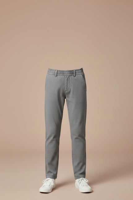 Pantalon Gris Droit Décontracté Garçon Élastique - Gabardine - vue 3
