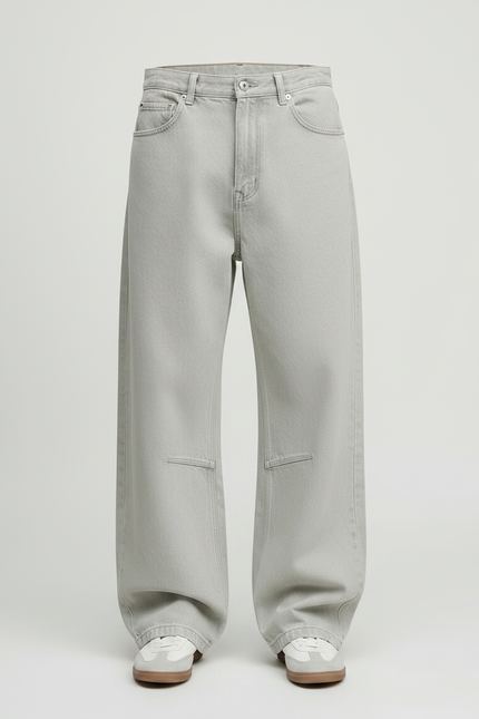 Pantalon Gris Large Coton Décontracté Homme Style Cargo - Jean - vue 3