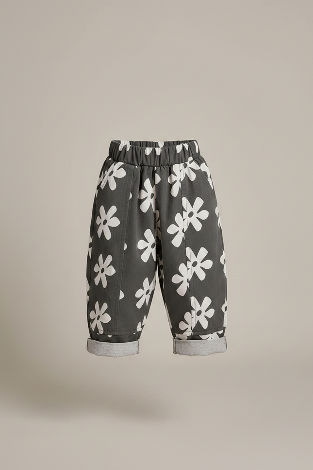 Pantalon Gris Fleur Casual Coton Harem Enfant - vue 3