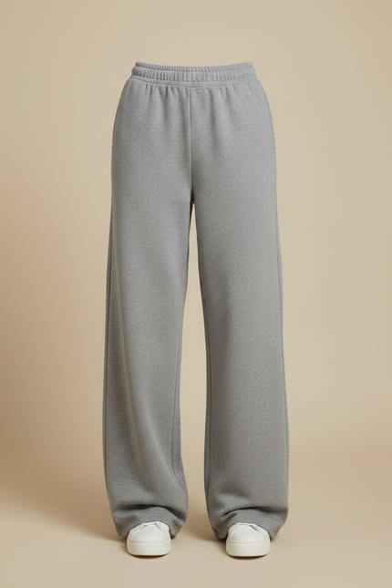 Pantalon Gris Ample Décontracté Molletonné Uni Confortable - vue 3