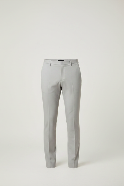 Pantalon Gris Habillé Slim Élégant Discret Chic - Gabardine - vue 3
