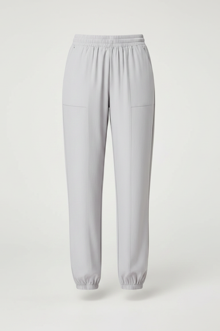 Pantalon Gris Tapered Fluide Sport Décontracté Femme - Polyester - vue 3
