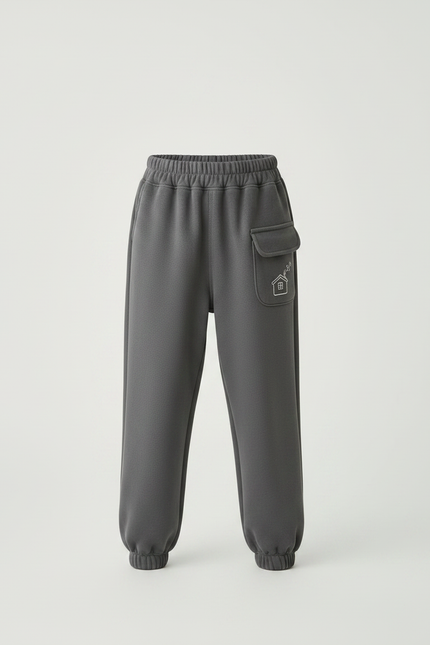 Pantalon Gris Molletonné Ample Confortable Enfant Maison - vue 3