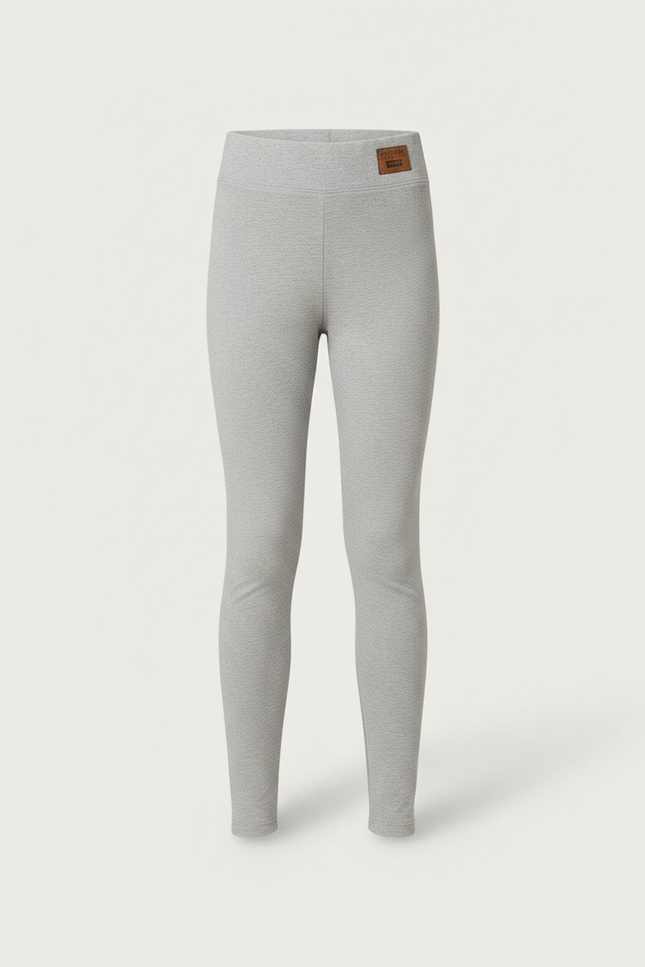 Pantalon Gris Fille Legging Extensible Confortable Uni - Maille - vue 3