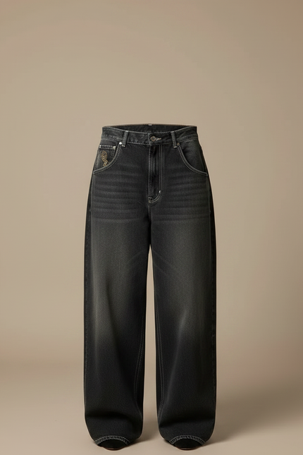 Pantalon Gris Taille Basse - Jean - vue 3