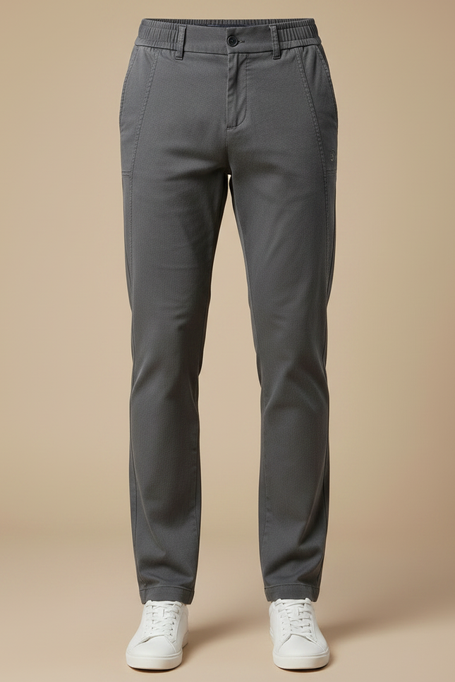 Pantalon Gris Slim Élastique Coton Décontracté Homme - Gabardine - vue 3