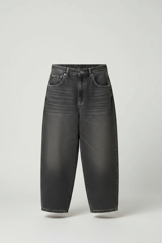 Pantalon Gris Baggy Denim Large Décontracté Ample - Jean - vue 3