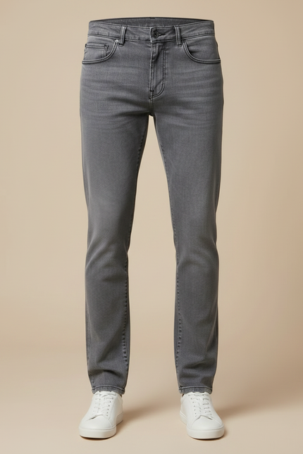 Pantalon Gris Jean Homme Slim Décontracté - vue 3