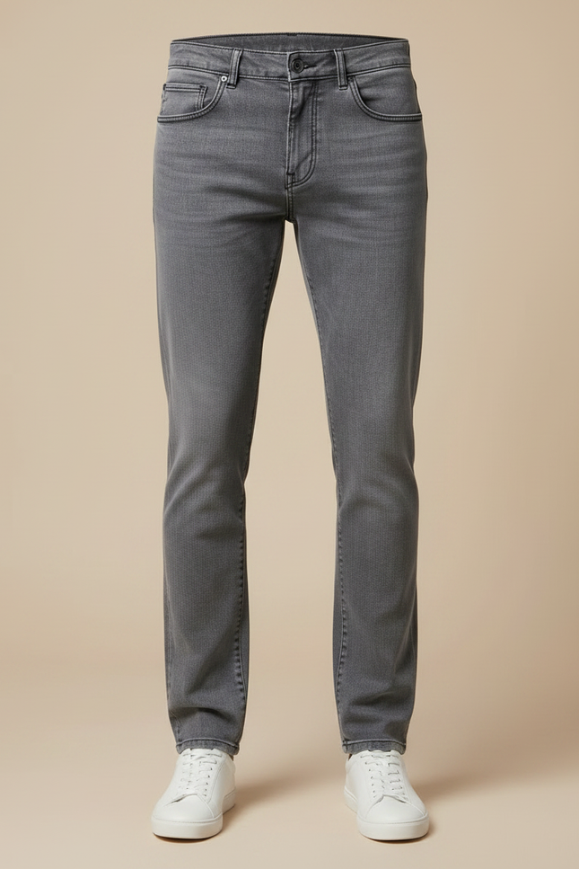 Pantalon Gris Jean Homme Slim Décontracté - vue 3