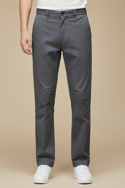 Pantalon Gris Cargo Coton Droit Décontracté Homme - vue 3