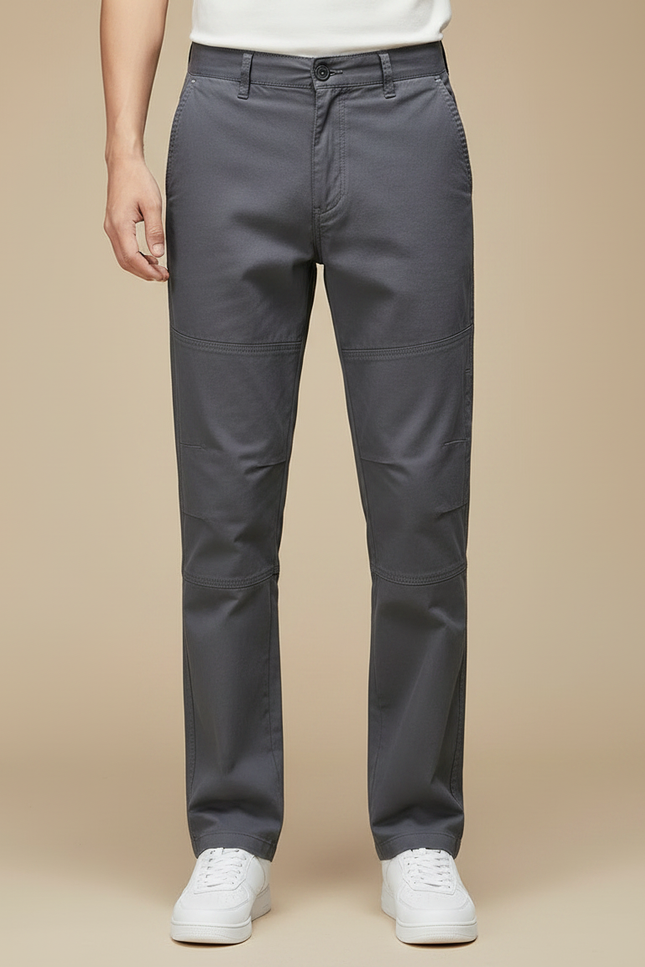 Pantalon Gris Cargo Coton Droit Décontracté Homme - vue 3