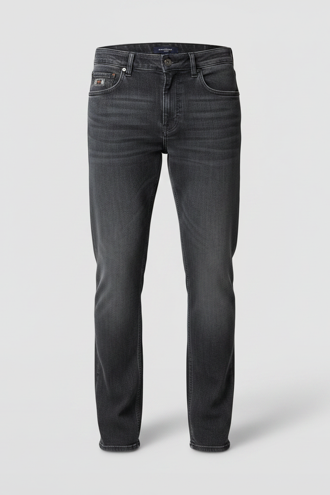 Pantalon Gris Slim Jeans Droit Stretch Homme - vue 3
