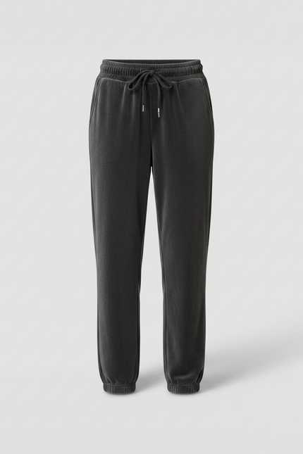 Pantalon Gris Velours Ample Décontracté Sport Femme - vue 3