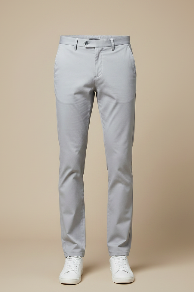 Pantalon Gris Homme Slim Fit Coton Élégant Décontracté - vue 3