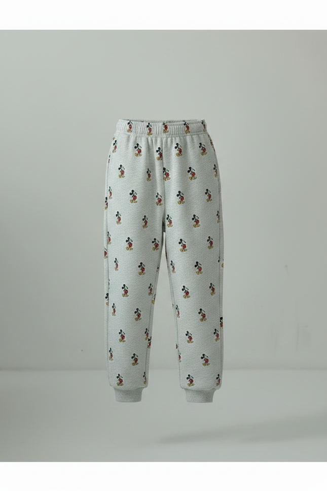 Pantalon Gris Molletonné Imprimé Mickey Confortable Enfant - vue 3