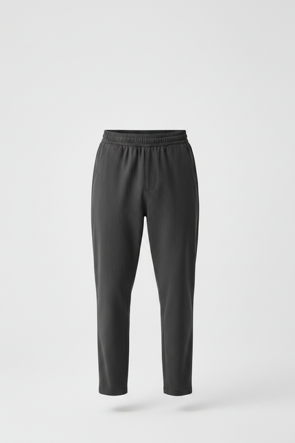 Pantalon Gris Décontracté Droit Fluide Homme - Polyester - vue 3