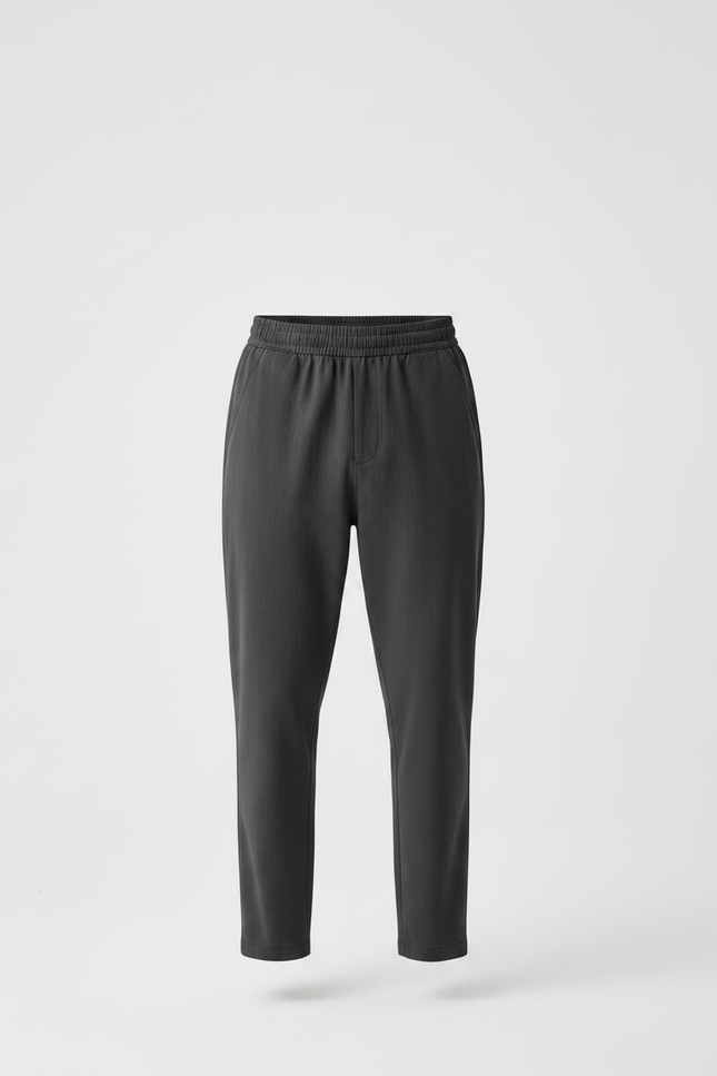 Pantalon Gris Décontracté Droit Fluide Homme - Polyester - vue 3